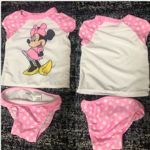 Disney Minnie 2 piece swimsuit size 12-18 months